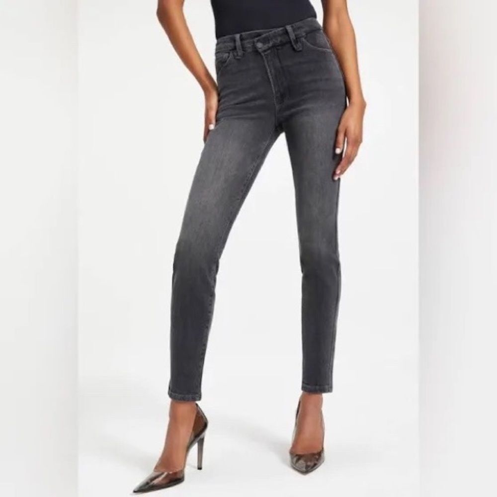 NWT Good American Good Curves Skinny Crossover Black Jeans Sz 6